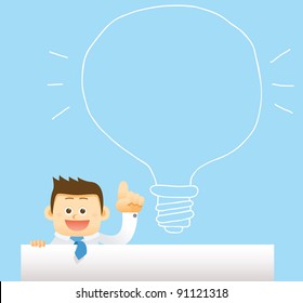 businessman &  hand drawn idea bulb concept