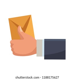Businessman hand with envelope