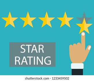Businessman hand giving five star rating