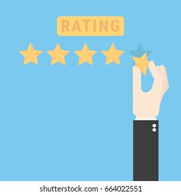 Businessman Hand Giving Five Star Rating Stock Vector (Royalty Free ...