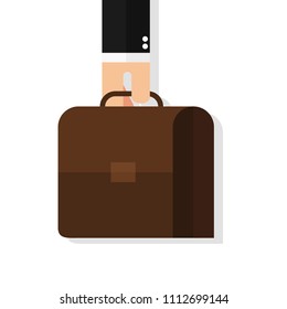 Businessman hand holding briefcase