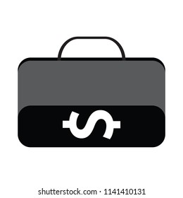 Businessman hand holding briefcase with money