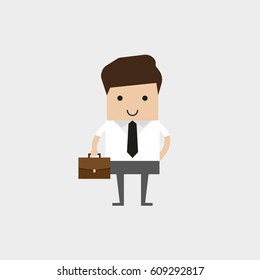 Businessman hand holding briefcase. vector illustration