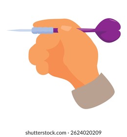 Businessman hand holding dart targeting for goal achievement