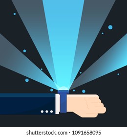 Businessman Hand Holding Hologram.  Vector illustration ,EPS10