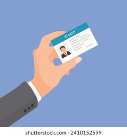 Businessman hand holding an ID Card