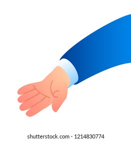 Businessman hand icon. Isometric of businessman hand vector icon for web design isolated on white background