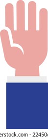 Businessman hand icon. Open palm. Human gesture