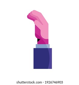 businessman hand up isolated icon vector illustration design