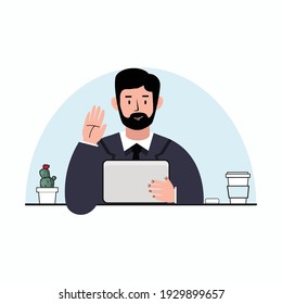 Businessman With Hand On His Chest Making a Promise 