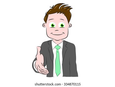 businessman hand out to shake