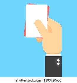 Businessman hand with a paper.