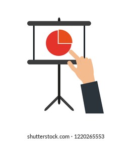 Businessman hand pointing graphs