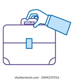 businessman hand with portfolio briefcase isolated icon