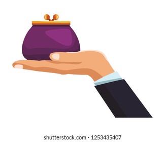 businessman hand with purse
