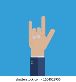 businessman hand sign i love you 