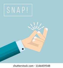 Businessman hand  with snapping finger gesture. Living easy business concept vector background. Gesture hand finger snap expression illustration