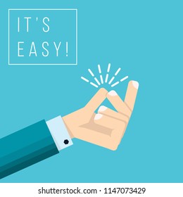 Businessman hand  and snapping finger gesture  Living easy business concept vector background  Gesture hand finger snap expression illustration