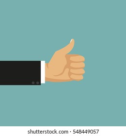 Businessman hand with thumb up. Vector illustration