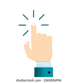 businessman hand touch vector icon - vector illustration in flat style on white background