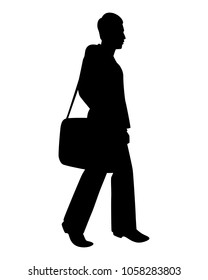 Businessman with handbag silhouette vector