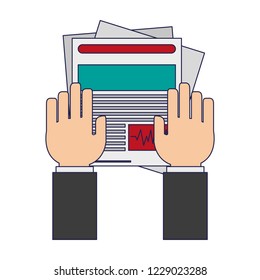 Businessman hands with graphs