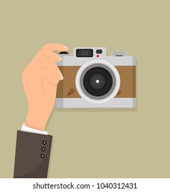 businessman Hands Holding  Camera