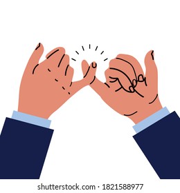 businessman hands promise gesturing vector sign