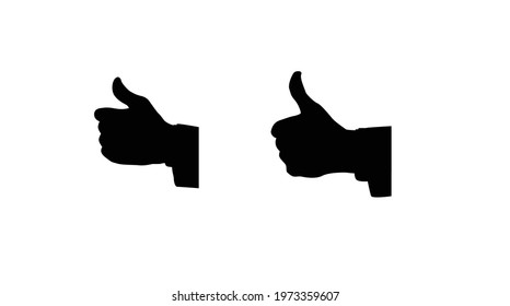 Businessman Hands Showing Thumbs Up Silhouttes