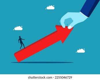 Businessman hands support business growth. Consultant for job growth. business concept 