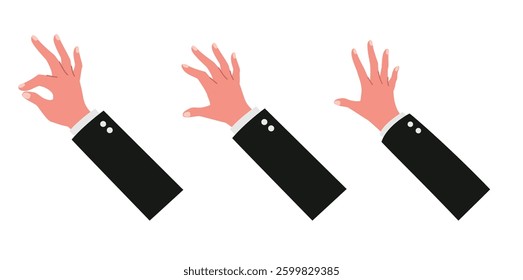Businessman hands using smartphone or tablet flat vector for study, surf internet, working or meeting illustration.