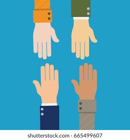Businessman handshake concept. Isolated flat vector illustration. International partnership. Icon. 