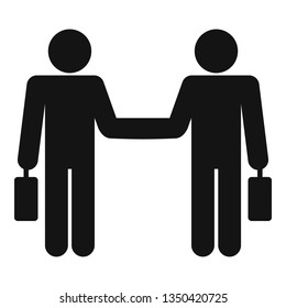 Businessman handshake icon. Simple illustration of businessman handshake vector icon for web design isolated on white background