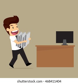 businessman with happiness in the work. vector