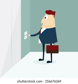 Businessman happy going to office
