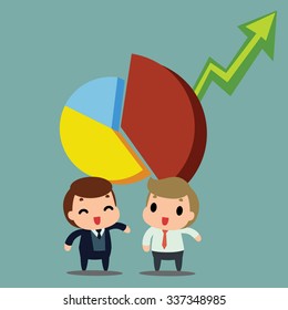 businessman happy with growth graph
