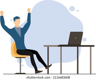 Businessman Happy with his Working