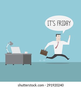 Businessman happy on Friday - Vector 