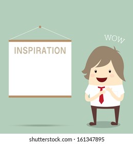 businessman is happy to planning with inspiration, business concept