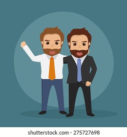 businessman happy to talking