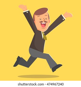 Businessman is happy - vector illustration
