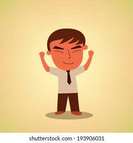 Businessman Happy. Victory concept