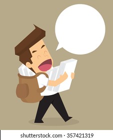businessman is happy with the work. vector