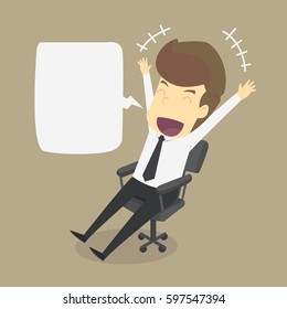 businessman is happy with the work. vector