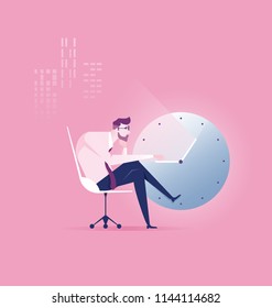 Businessman hard work  vector illustration