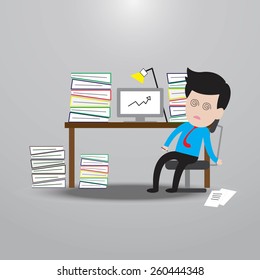 Businessman hard working.