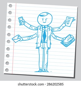 Businessman hard working