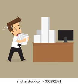 businessman hard working. vector
