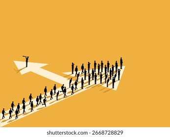 businessman has a different foresight than the crowd