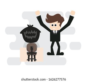 A businessman has an idea.vector illustration